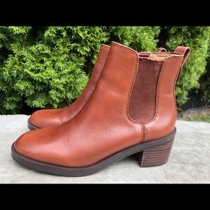 Coach Clinton Brown Leather Bootie Womens 6